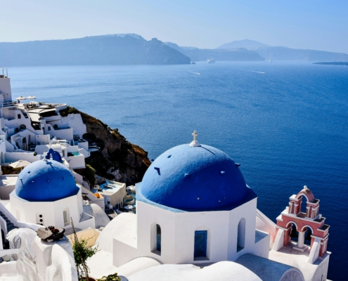 Vue de Oia, à Santorin